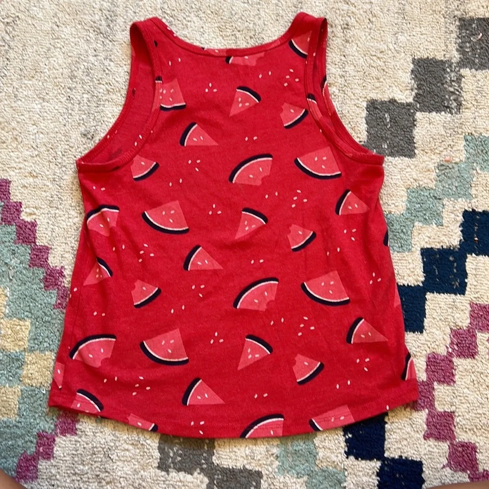 Cat & Jack Girls Red Watermelon Print Tank Top Size Medium 7/8